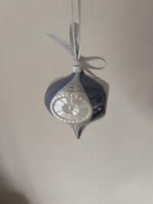 Wedgwood Christmas Ornament Jasperware Blue Lustre Teardrop Original Box