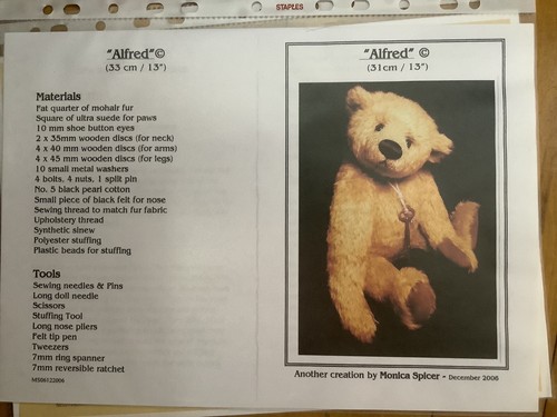 One teddy bear sewing - one,