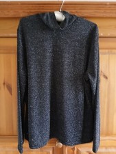 Black sparkly long sleeve top size 16 by Peacocks in excellent condition