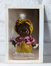 ADORABLE! Vintage Antique 1920's Carmen Miranda Style Indian Doll Postcard PC189