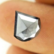 Solitaire Briolette Natural Diamond 2.41tcw Antique Black Rose Cut For Gift
