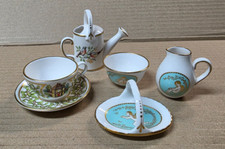 Miniature Dolls House Spode Cherub Putti Basket Wash Bowl Jug Teacup Watering Ca