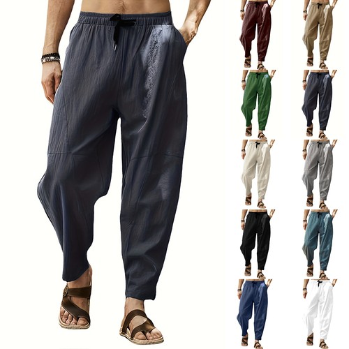 Mens cotton linen baggy - cotton,
