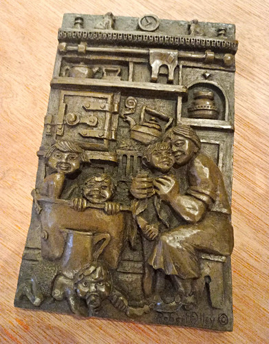 Bronze metal relief wall - metal,