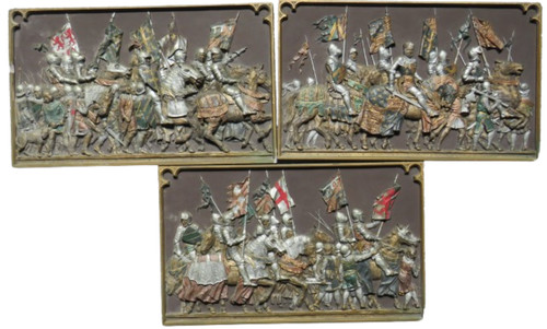 Medieval knights wall - medieval, 3d