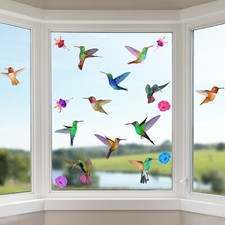 Hummingbird Window Clings Non Adhesive Vinyl Stickers Beautiful Glass Decals