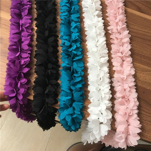 Chiffon flowers hemline - 3d,