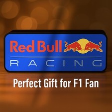 Red Bull F1 LED Light Box Sign | Racing Logo Lamp | Formula 1 Team Decor Display