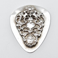 Antique Sterling Silver Bookmark Victorian Applied Wirework Heart