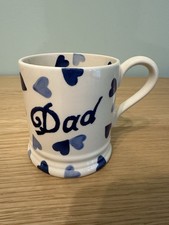 Emma Bridgewater Dad Blue Hearts  1/2 Pint Mug Immaculate Condition