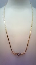 14ct Gold, Ruby & Diamond 16" Necklace (585 stamped)  (D)