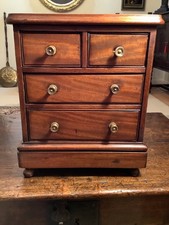Antique miniature 2/2 mahogany chest of drawers