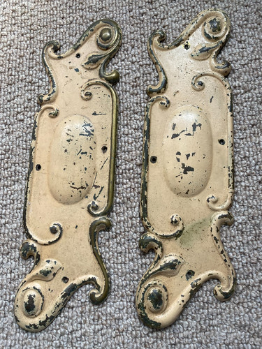 Brass finger plate push door - brass,