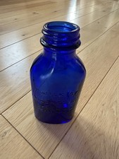 Beautiful Vintage Trademark Milk Of Magnesia Cobalt Blue Glass Bottle