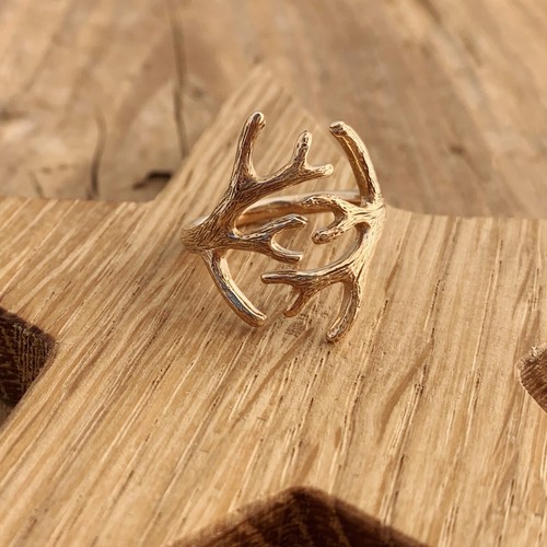 Stag deer antler ring - deer,