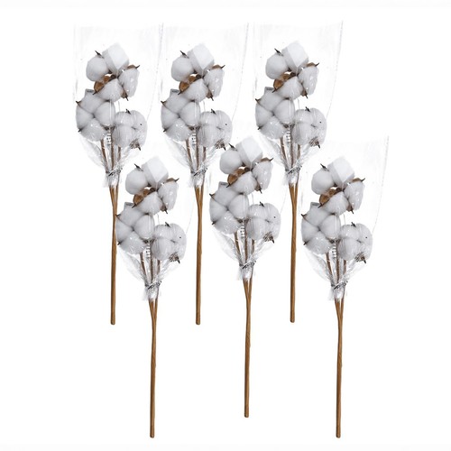 Cotton short stem 6pc - 15",