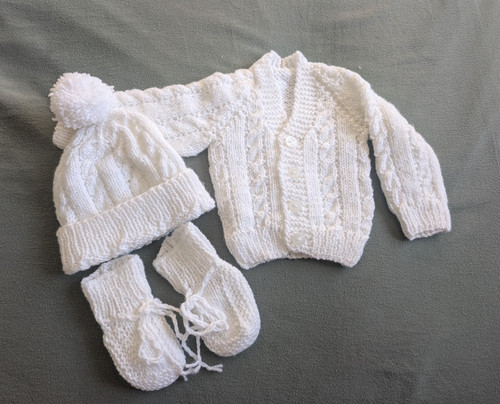 White cable knit wool jumper - white,