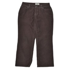 L.L.BEAN Womens Curvy Fit Corduroy Trousers US 10 Large W32 L33 Brown Z105