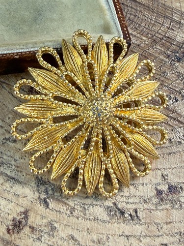Vintage scarf clip 1960s gold - scarf,