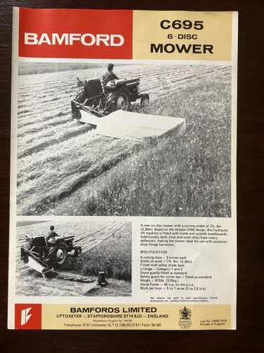 Bamford c695 disc mower - c695,