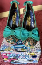 IRREGULAR CHOICE ANNA SEED GREEN SEQUIN SHOES - SIZE 5