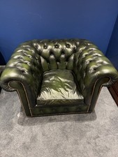 Pair of Wade uphollstery Chesterfiled- Style Leather arm chairs,