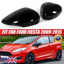 Pair Side Wing Mirror Cover Caps Gloss Black LH+RH For Ford Fiesta MK7 2008-2017