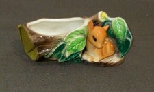 VINTAGE HORNSEA FAUNA ORNAMENT / PLANTER WITH DEER FIGURE IN GOOD CONDITION