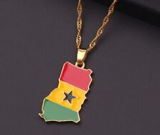 Gold Ghana Flag Necklace