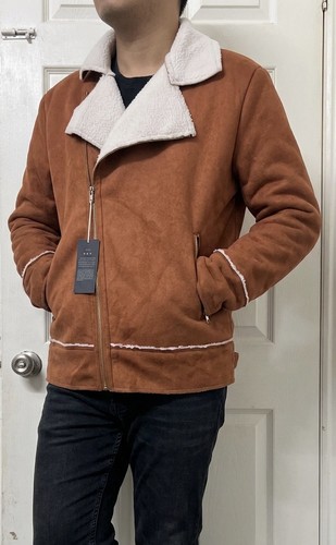 Brown suede aviator jacket - brown,