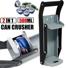 16OZ LARGE BEER TIN CAN CRUSHER WALL MOUNTED RECYCLING TOOL BOTTLE OPENER