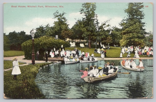 Postcard boat house mitchell - postcard,