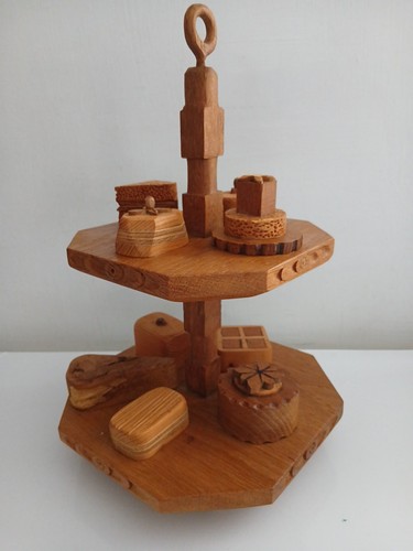 Unique handmade wooden tiered - handmade,