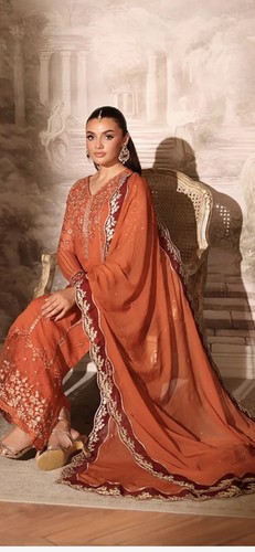 Azure amber rust chiffon - azure,