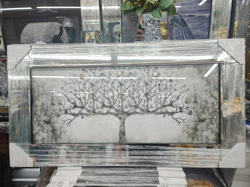 Silver money tree glitter - money,