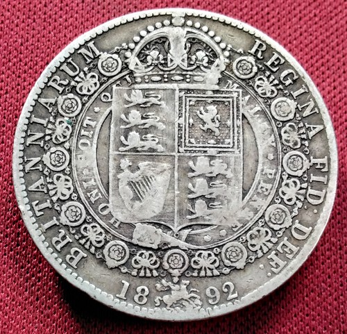 1892 half crown silver - 1892,