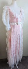 Vintage 80s Pink Lace Prom