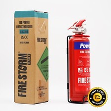 1kg ABC Dry Powder Fire Extinguisher, Firestorm, Bracket, Car Taxi Caravan UKCA