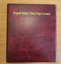 Red Royal mail First day cover album 4 rings with 17 pages