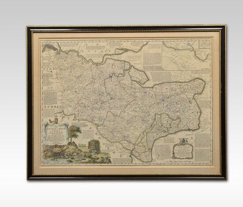 Hand coloured map essex by - map, of