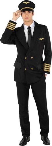 Men black pilot costume - men`s,