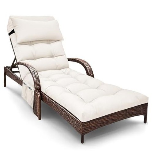 Cream waterproof chaise - chaise, lounge