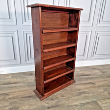 Retro Vintage Small Narrow Pine Open Bookcase – Shelving Unit - Solid Wood Shelf