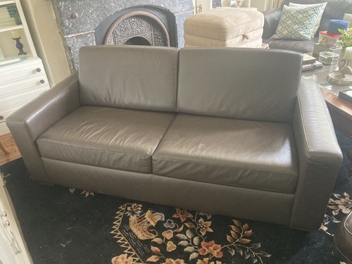 Next brown leather sofa - leather, 3