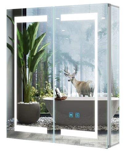 Lluminated led mirror cabinet - led,