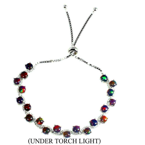 Silver bracelet opal - silver, genuine