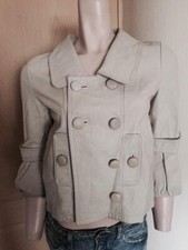 Naf Naf Beige Nude Leather Jacket Size 38FR