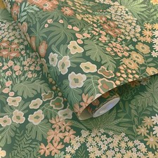 Green forest floral wallpaper - floral,
