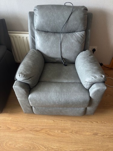 Grey recliner armchair with - grey,