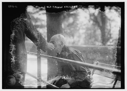 Old fireman overcome 1900s - old,